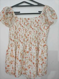 Floral Flutter Sleeve Top