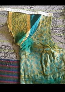pure blue silk saree with Blouse