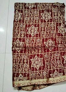 Elegant Maroon Floral Saree