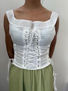 F21 White Corset Top
