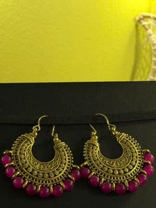 Boho Chic Pink Beaded Earrings