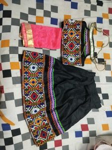 Combo Of Gujrati Garbha Ghagra And Party Wear Froc