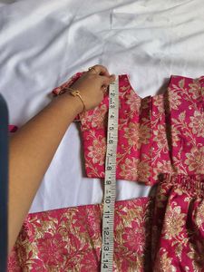 Pink Kids Benarasi Ready Saree