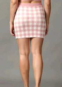 Pink Chequered Skirt