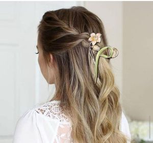 Korean Floral Hair Claw Clip