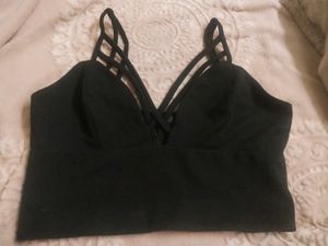Black Front Criss Crop Bralette