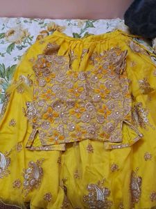 Yellow Embroidered Lehenga Choli