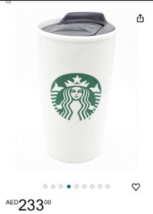 Starbucks White Ceramic Travel Mug