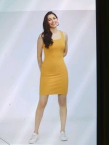 Mustard Bodycon Mini Dress