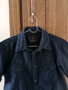Woodland Men&#39;s Casual Blue Shirt