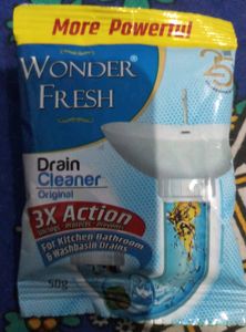 Wonder Fresh Drain Cleaner Powder (50 G pack of 1) Instant Drainage Block Remover Drain Cleaner Removes Clogs, Blockages in Washbasin, Sinks, All Pipes within 30 Minutes Clean