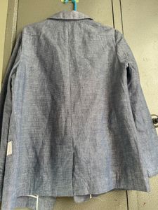 Blue Linen Blend Blazer