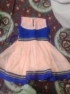 Girl&#39;s Peach Embroidered Salwar Kameez