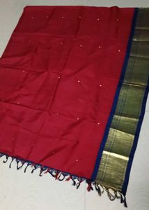 maroon colour pure kanchi pattu saree