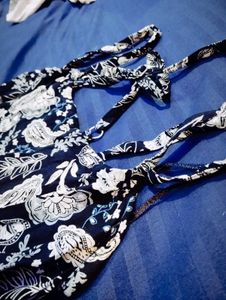 Black Flower Print Sundress