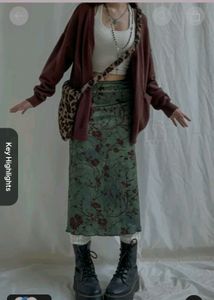 Floral Print midi Skirt (Newme)