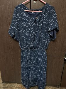 Blue Polka Dot Casual Dress