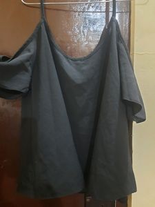 Cold Shoulder Black Top