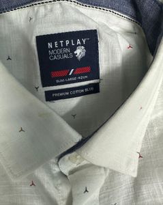NETPLAY White Printed Shirt