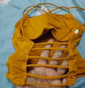 Mustard Padded Camisole Backless