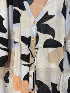 Abstract Print Midi Dress