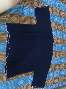 Cute Navy Blue Floral Top