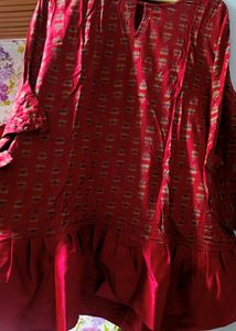 Maroon Floral Global Desi Top