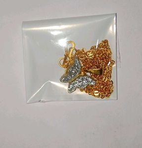 Elegant Gold Plated Chain With Butterfly Pendant