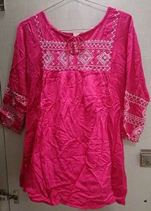 Pink Thread Work Tunic Top