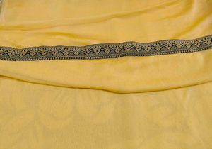 Yellow Dupatta with Black Border