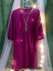 Embroidered Purple Kurta