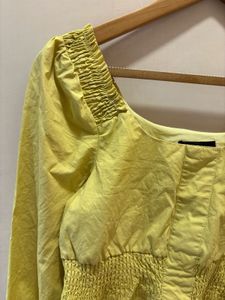 Yellow Smocked Long Sleeve Top
