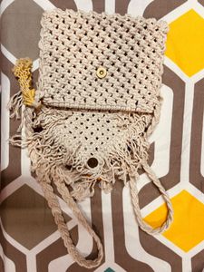 Macrame Fringe Crossbody Bag