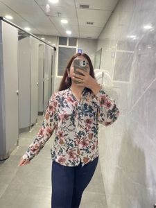 Floral Button And Knot Shirt