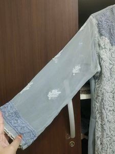 Georgette Kurta Lucknowi With Inner Attached
