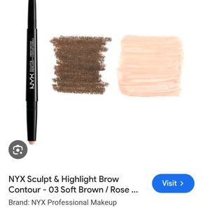 nyx sculpt&amp;highlight brow contour (03 soft brown)