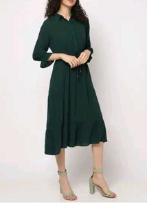 Dark Green Shirt Dress