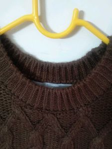 Brown Knit Sweater Vest