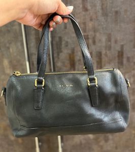 Auth COACH Saffiano Leather Mini Satchel Bag