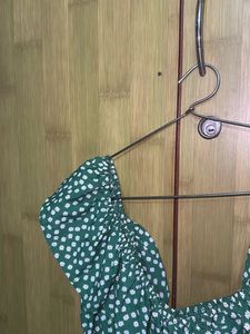 Green Off Shoulder Cute Crop Top