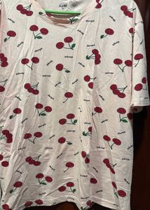 Cute Cherry Print T-Shirt and Shorts set