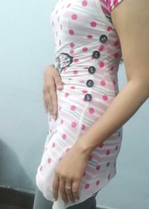 Cute Pink  White Top Dress Western Girl Donate