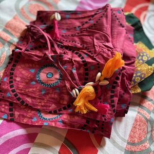Magenta Print Tie-Strap Tunic