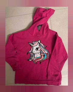 Girls' Pink Unicorn Hoodie
