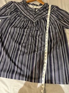 Beautiful Striped Ruffle Neck Top