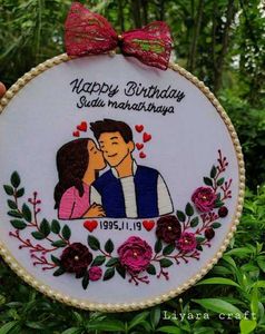 Custom Embroidered Birthday Portrait
