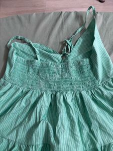 Green Striped Halter Top