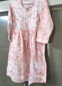 Floral Embroidered Cotton Tunic N Palazzo Set