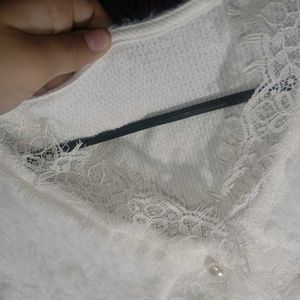 Elegant White Knit Cardigan