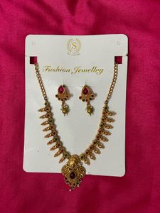 Rhinestone Necklace and Earring Set